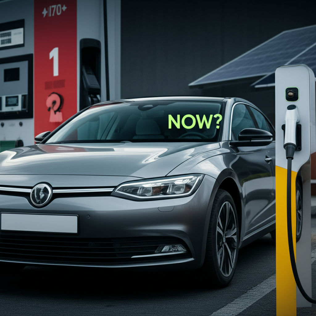 Generate a high-quality, relevant image prompt for an article about: Should I Buy EV Car Now? Best T