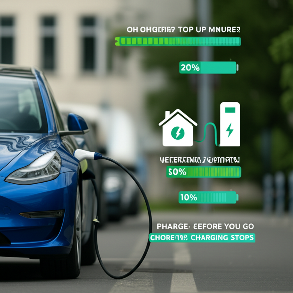 Generate a high-quality, relevant image prompt for an article about: How Often Charge EV Car: Effort