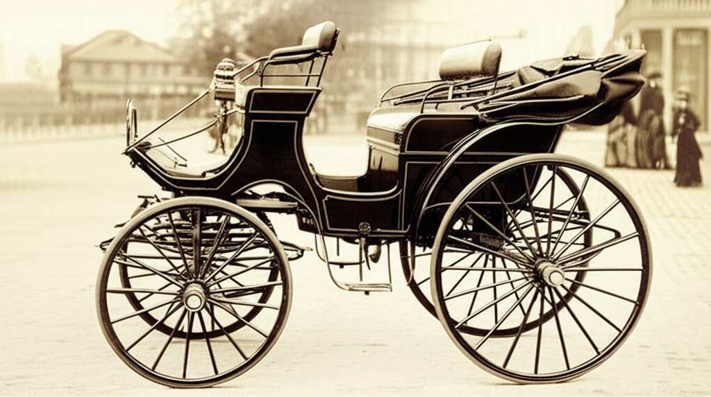 Generate a high-quality, relevant image prompt for an article about: What Was First EV Car? Stunning