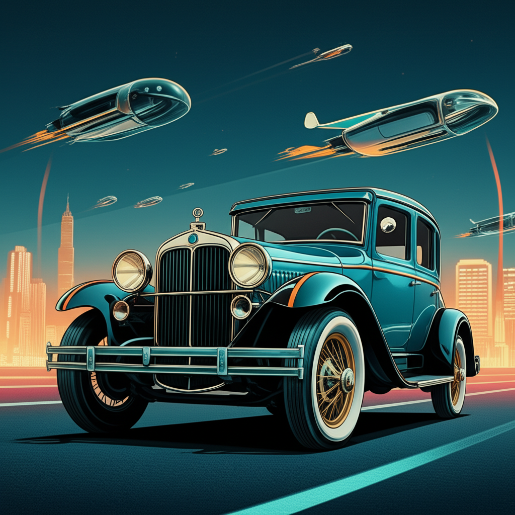 Generate a high-quality, relevant image prompt for an article about: Was First Car Electric? Easy An