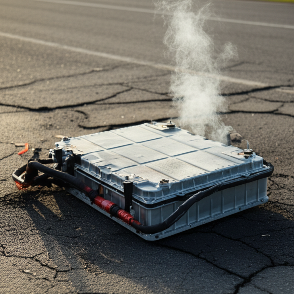 Generate a high-quality, relevant image prompt for an article about: Do EV Cars Explode? Real Answer