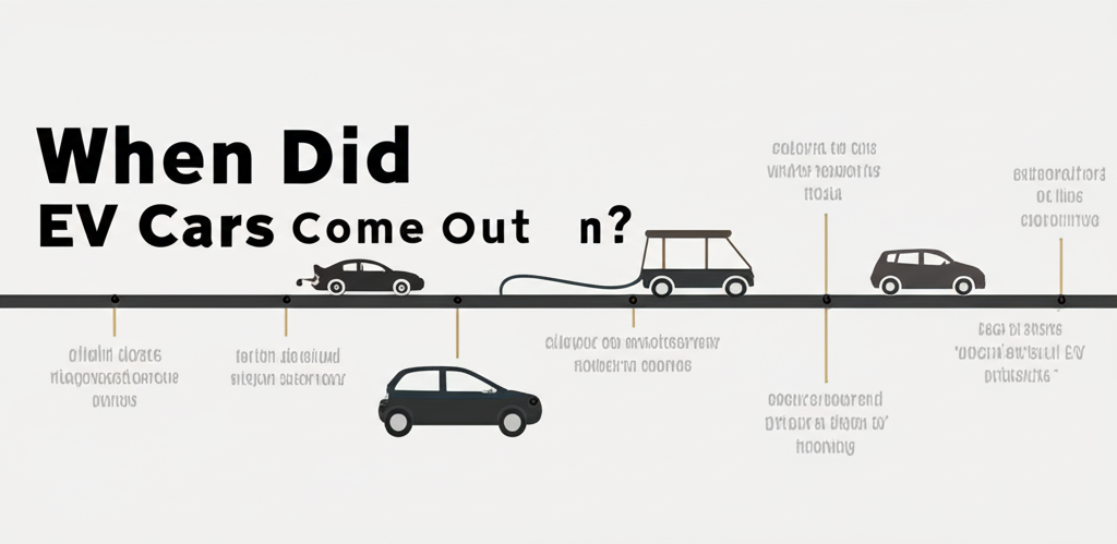 Generate a high-quality, relevant image prompt for an article about: When Did EV Cars Come Out in In