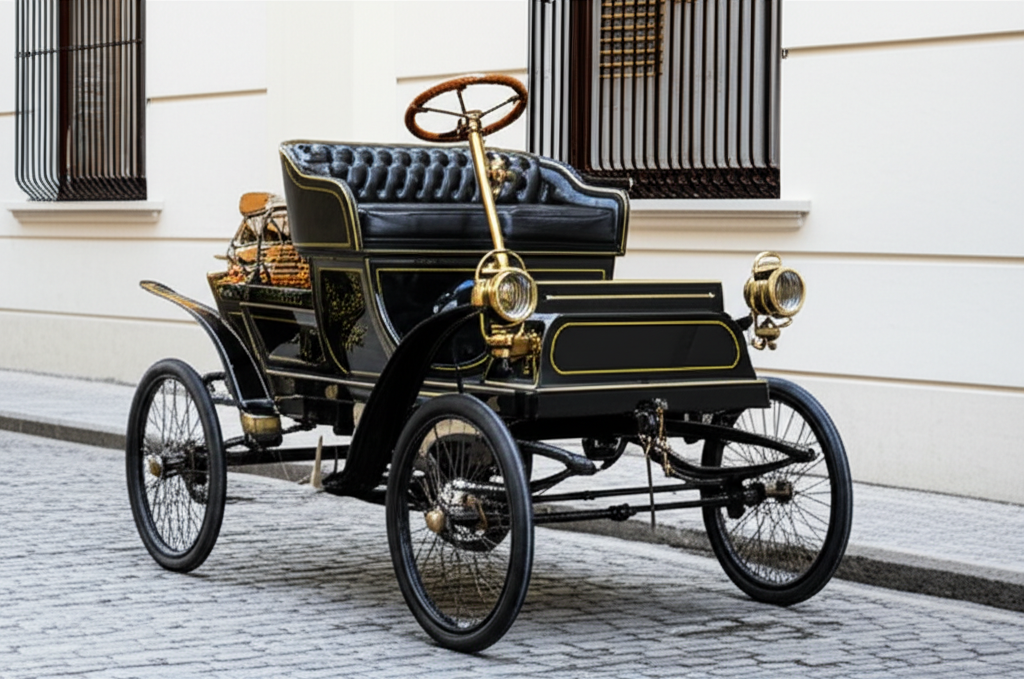 Generate a high-quality, relevant image prompt for an article about: First EV Car: When Did It Debut