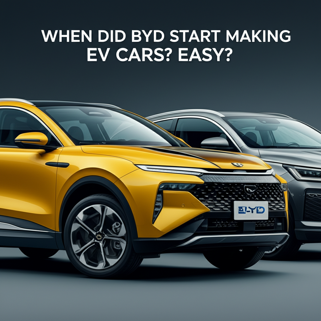 Generate a high-quality, relevant image prompt for an article about: When Did BYD Start Making EV Ca