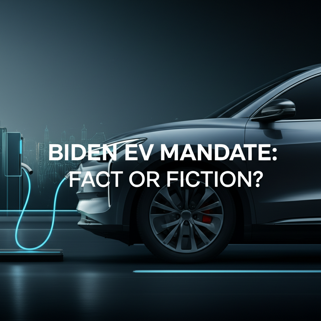 Generate a high-quality, relevant image prompt for an article about: Biden EV Mandate: Fact or Ficti