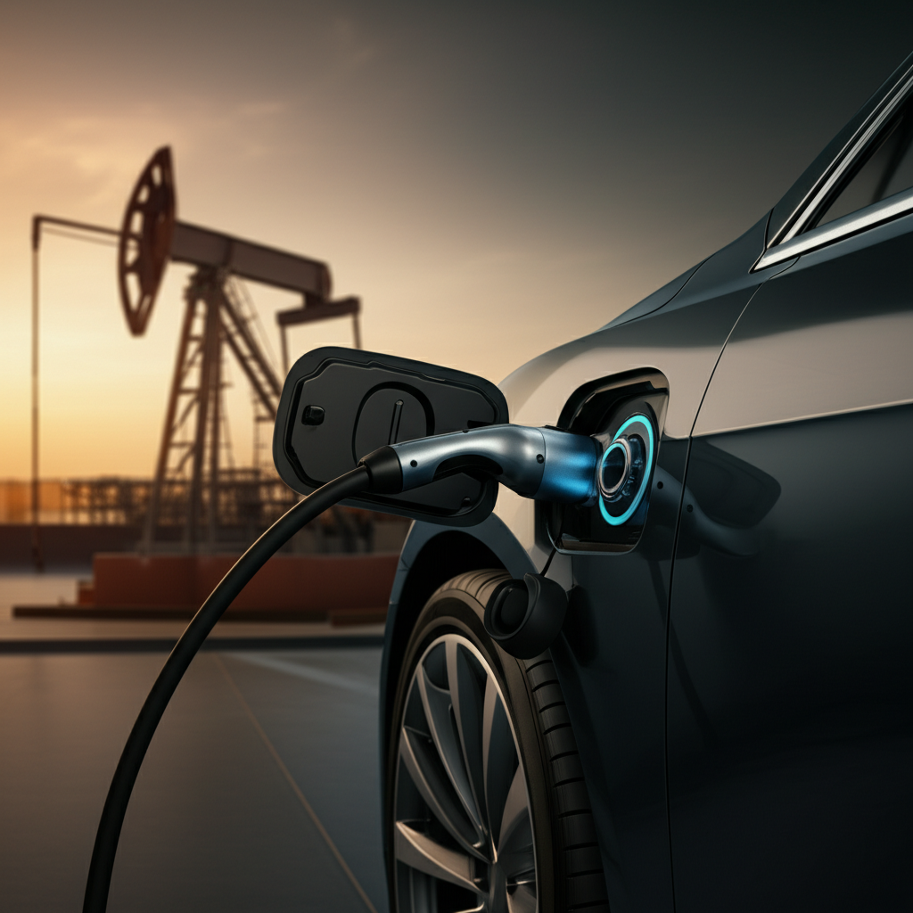 Generate a high-quality, relevant image prompt for an article about: Do EV Cars Use Oil? Effortless