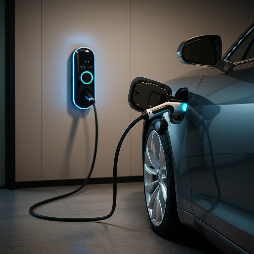 Generate a high-quality, relevant image prompt for an article about: Can EV Cars Be Charged at Home?