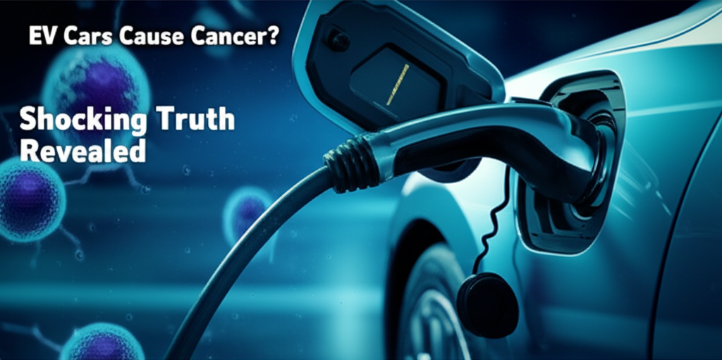 Generate a high-quality, relevant image prompt for an article about: EV Cars Cause Cancer? Shocking