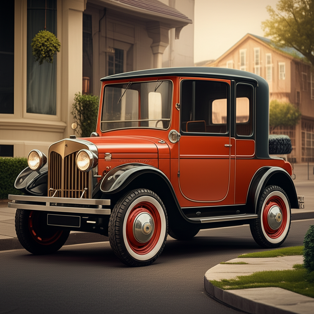 Generate a high-quality, relevant image prompt for an article about: First EV Car: Astonishingly Aff