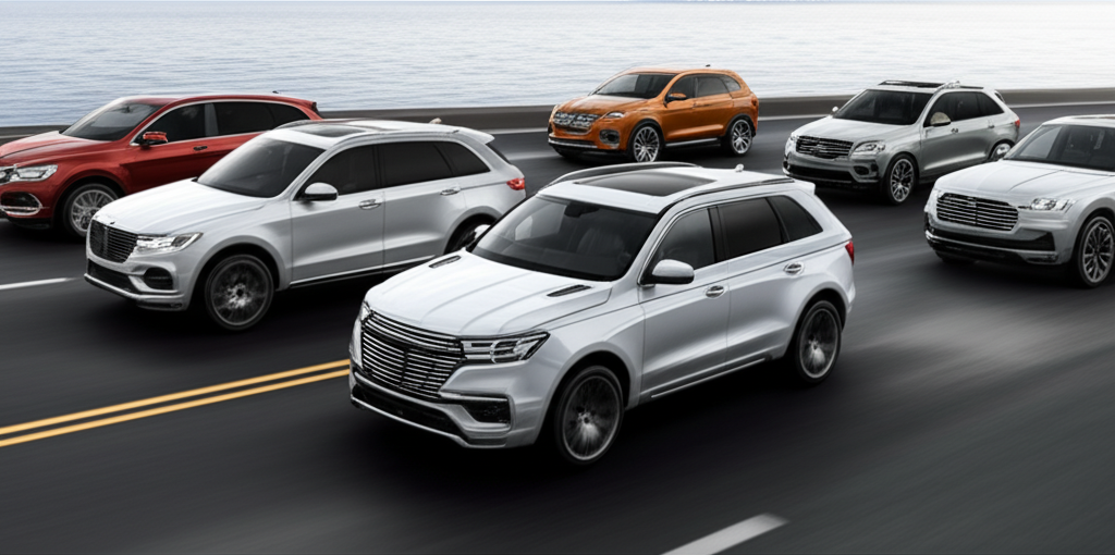 Generate a high-quality, relevant image prompt for an article about: Top 10 Luxury SUVs: Stunning &