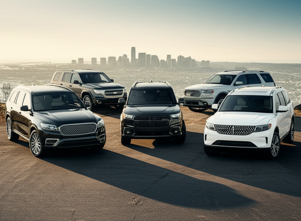 Generate a high-quality, relevant image prompt for an article about: Luxury SUVs Made in USA: Best B