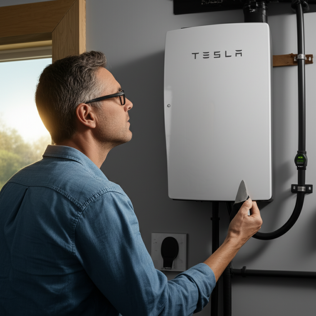 Generate a high-quality, relevant image prompt for an article about: Can I Install Tesla Powerwall M