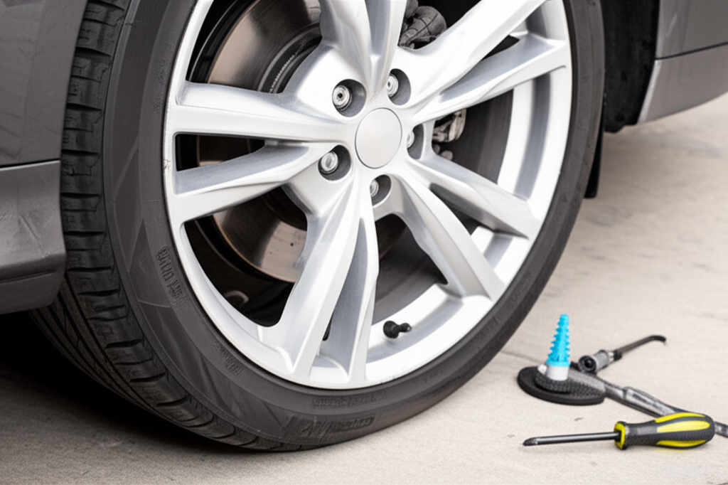 Generate a high-quality, relevant image prompt for an article about: Can You Repair Run Flat Tires?