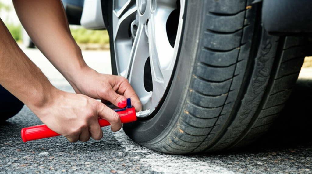 Generate a high-quality, relevant image prompt for an article about: Can Flat Tires Be Repaired? Ess