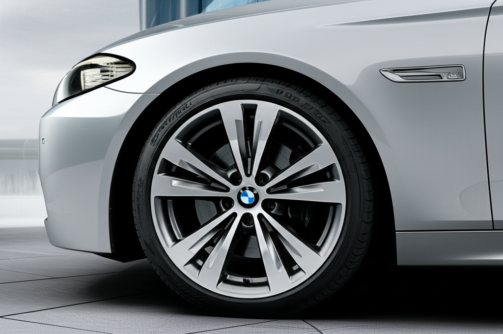 Generate a high-quality, relevant image prompt for an article about: Run Flat Tires for BMW: Proven