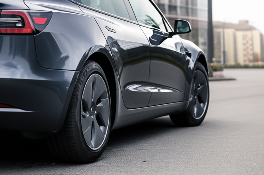 Generate a high-quality, relevant image prompt for an article about: Run Flat Tires on Tesla: Essent