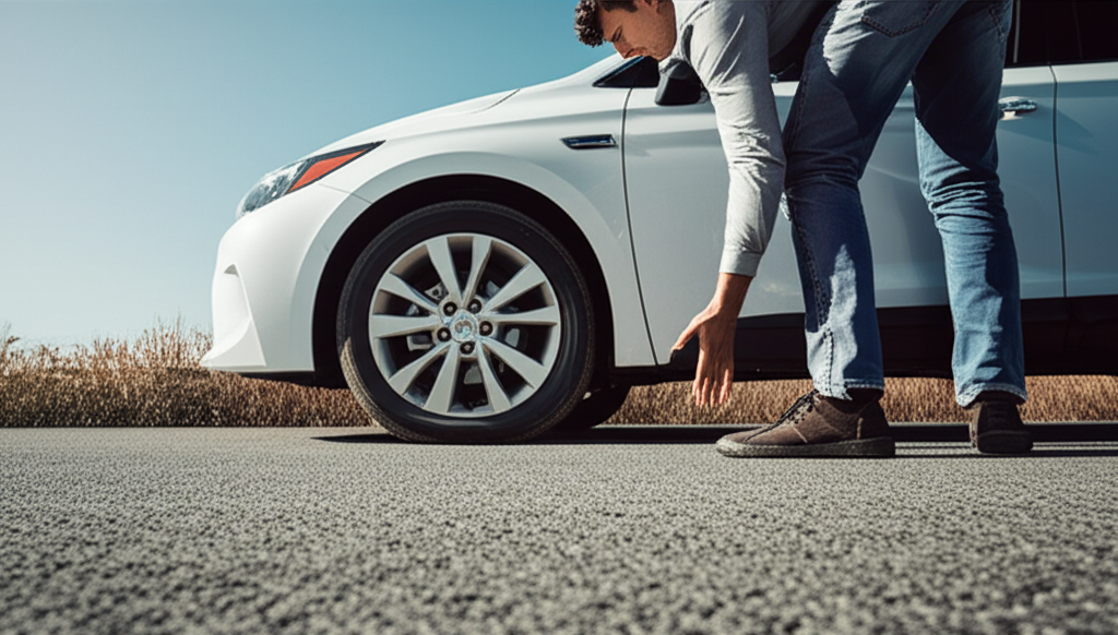 Generate a high-quality, relevant image prompt for an article about: Toyota Warranty: Flat Tire Cove
