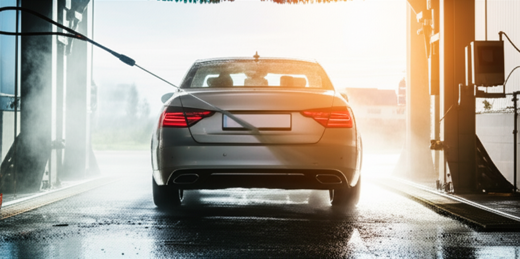 Generate a high-quality, relevant image prompt for an article about: How Long is a Car Wash? Genius