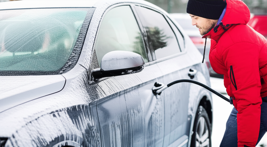 Generate a high-quality, relevant image prompt for an article about: Can I Wash My Car in 30 Degree