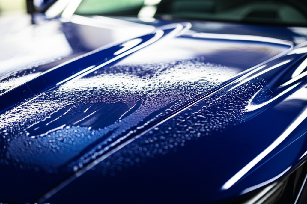 Generate a high-quality, relevant image prompt for an article about: Ceramic Coating: Proven Wait Ti