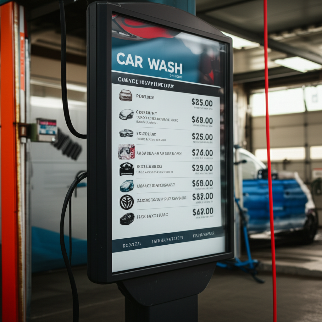 Generate a high-quality, relevant image prompt for an article about: Proven Car Wash Pricing: Charge