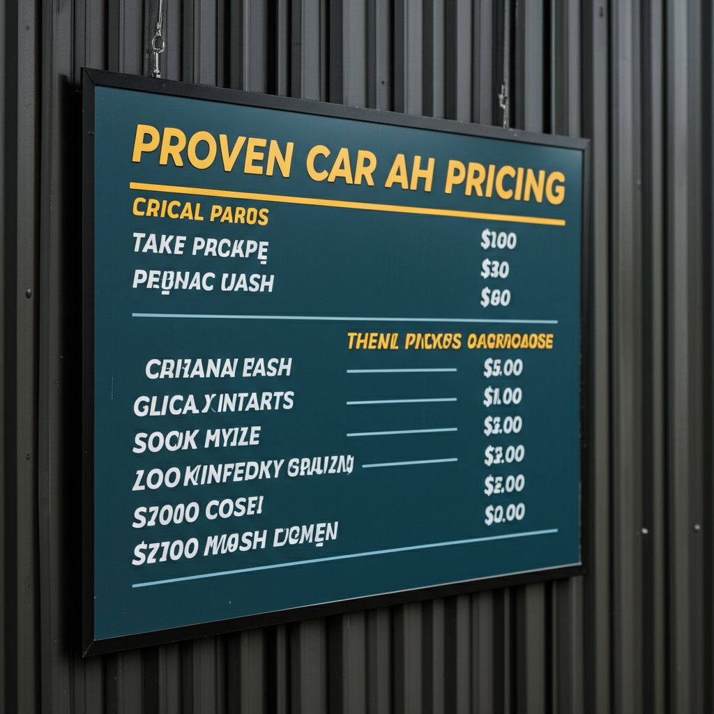 Generate a high-quality, relevant image prompt for an article about: Proven Car Wash Pricing: What t