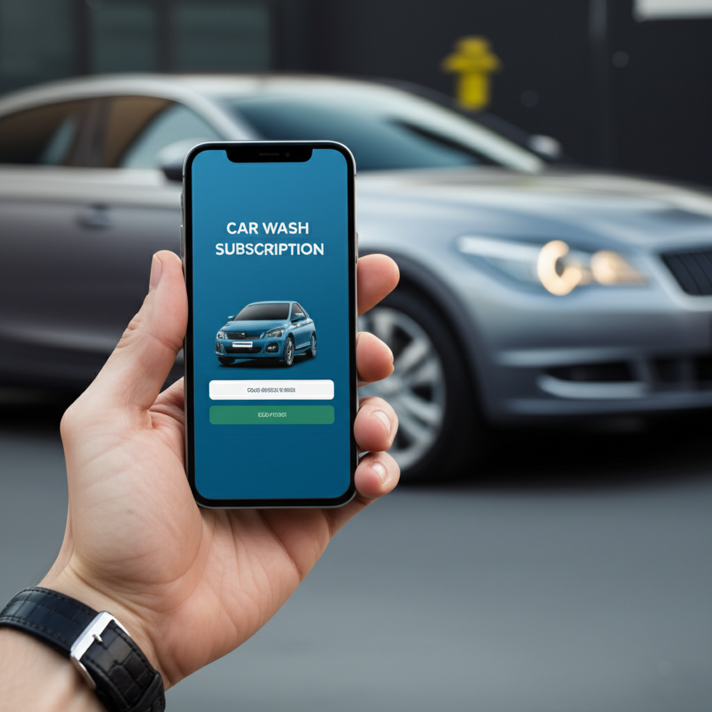 Generate a high-quality, relevant image prompt for an article about: Effortless Car Wash Subscriptio