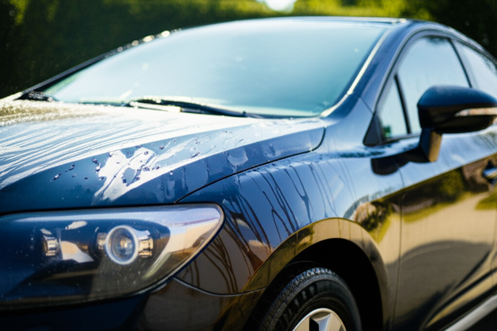 Generate a high-quality, relevant image prompt for an article about: Is It Bad to Wash Car in Sun? P