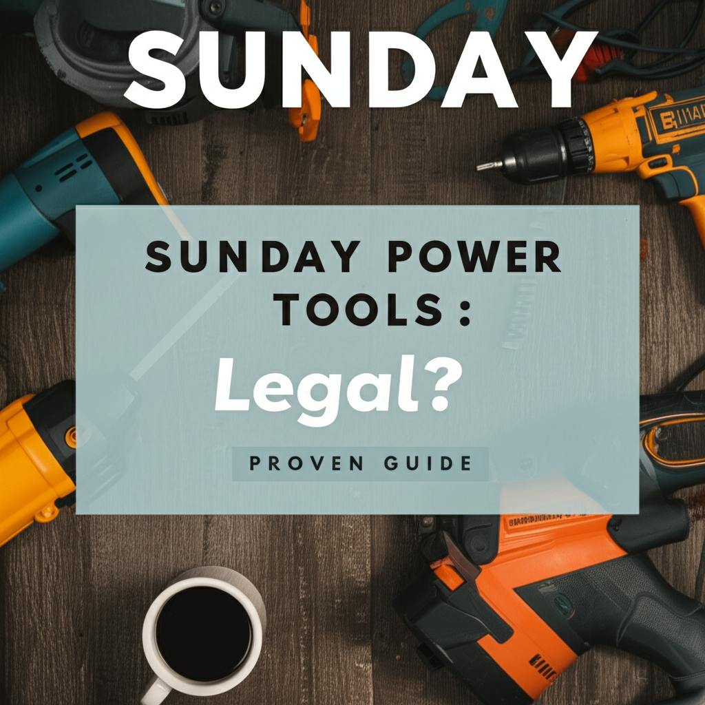 Generate a high-quality, relevant image prompt for an article about: Sunday Power Tools: Legal? Prov