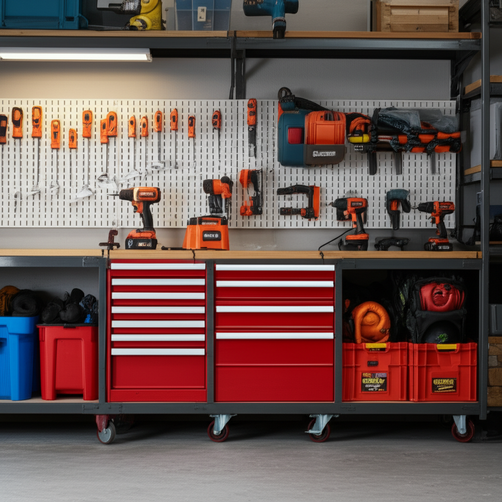 Generate a high-quality, relevant image prompt for an article about: Store Power Tools: Genius, Esse