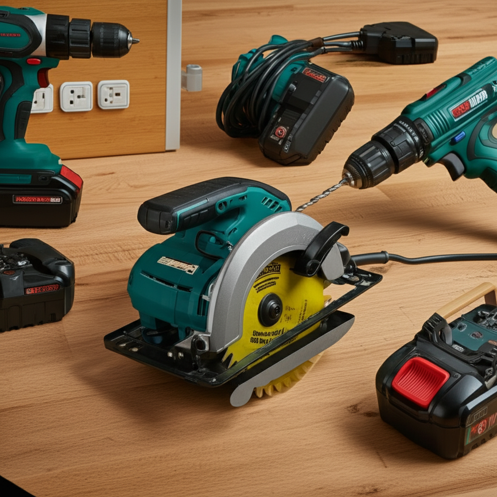 Generate a high-quality, relevant image prompt for an article about: What Voltage Should Power Tools