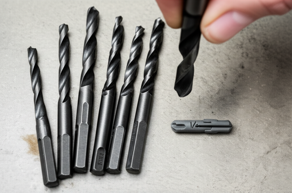 Generate a high-quality, relevant image prompt for an article about: Drill Bit Size for 1/4 Concrete