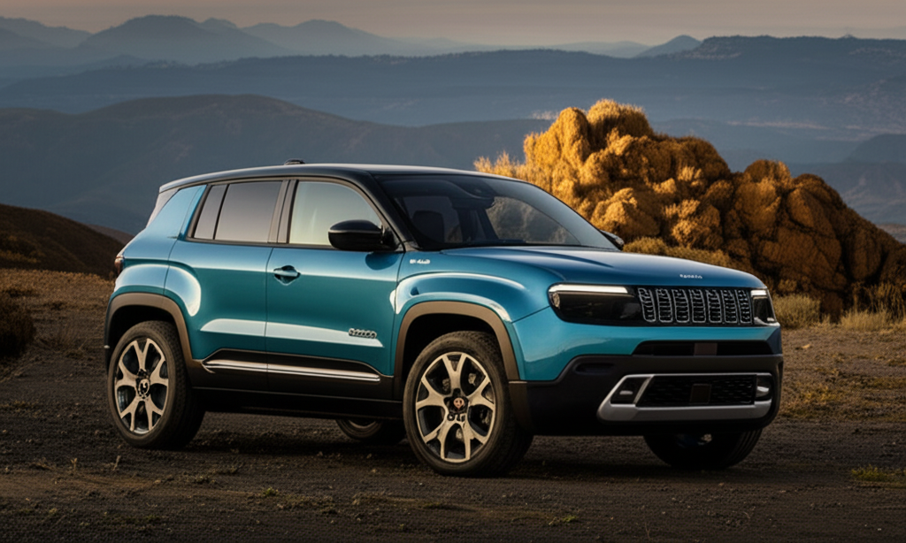 Generate a high-quality, relevant image prompt for an article about: Jeep Electric Vehicle: Stunning