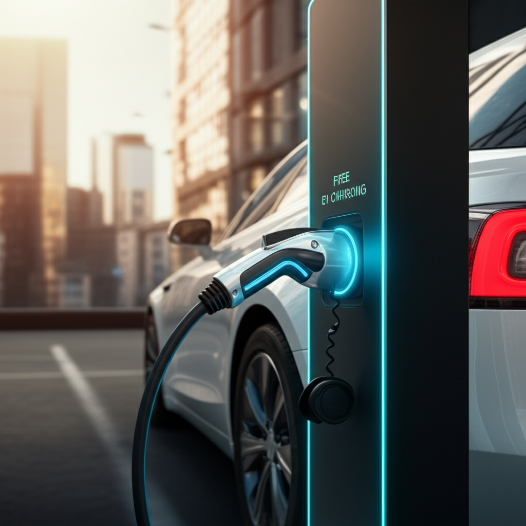 Generate a high-quality, relevant image prompt for an article about: Free EV Charging: Essential Gui