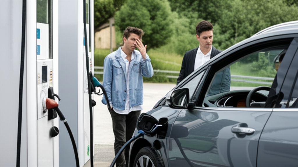 Generate a high-quality, relevant image prompt for an article about: Electric Vehicle Disadvantages: