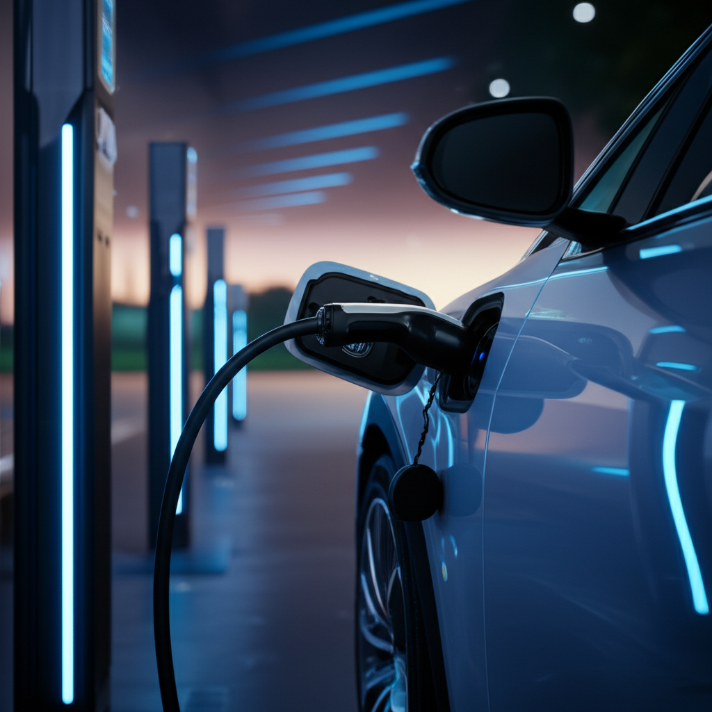 Generate a high-quality, relevant image prompt for an article about: What is EV Tech: Essential Guid