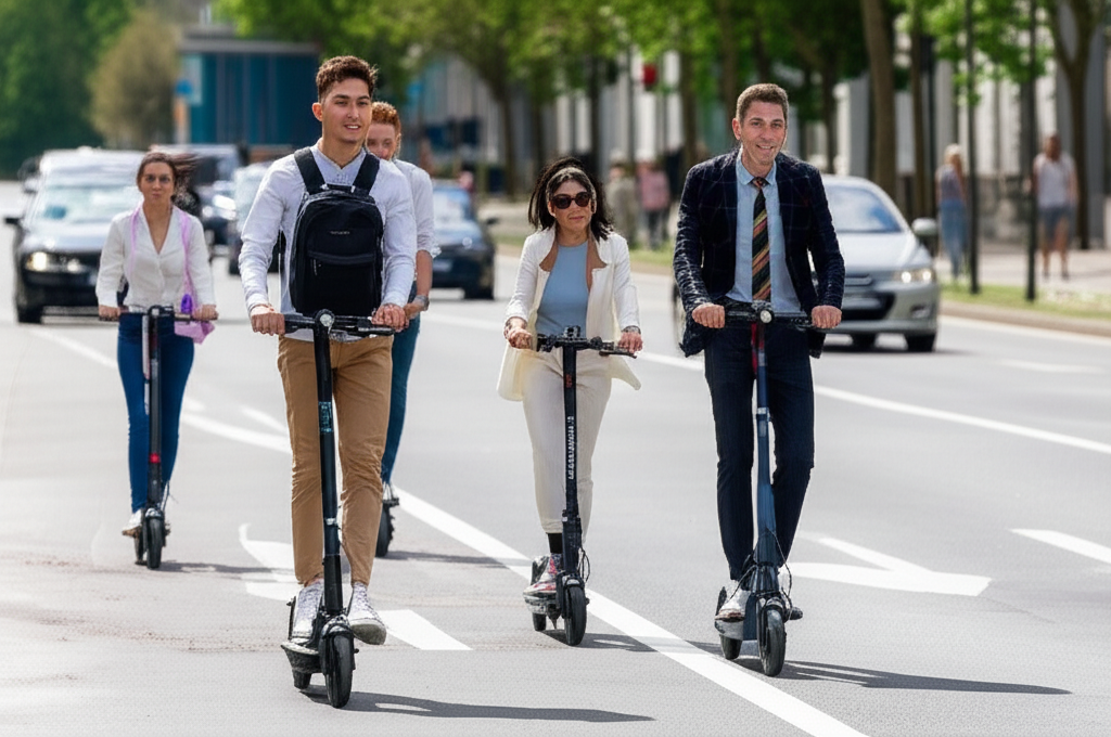 Generate a high-quality, relevant image prompt for an article about: Electric Scooters: Motor Vehicl