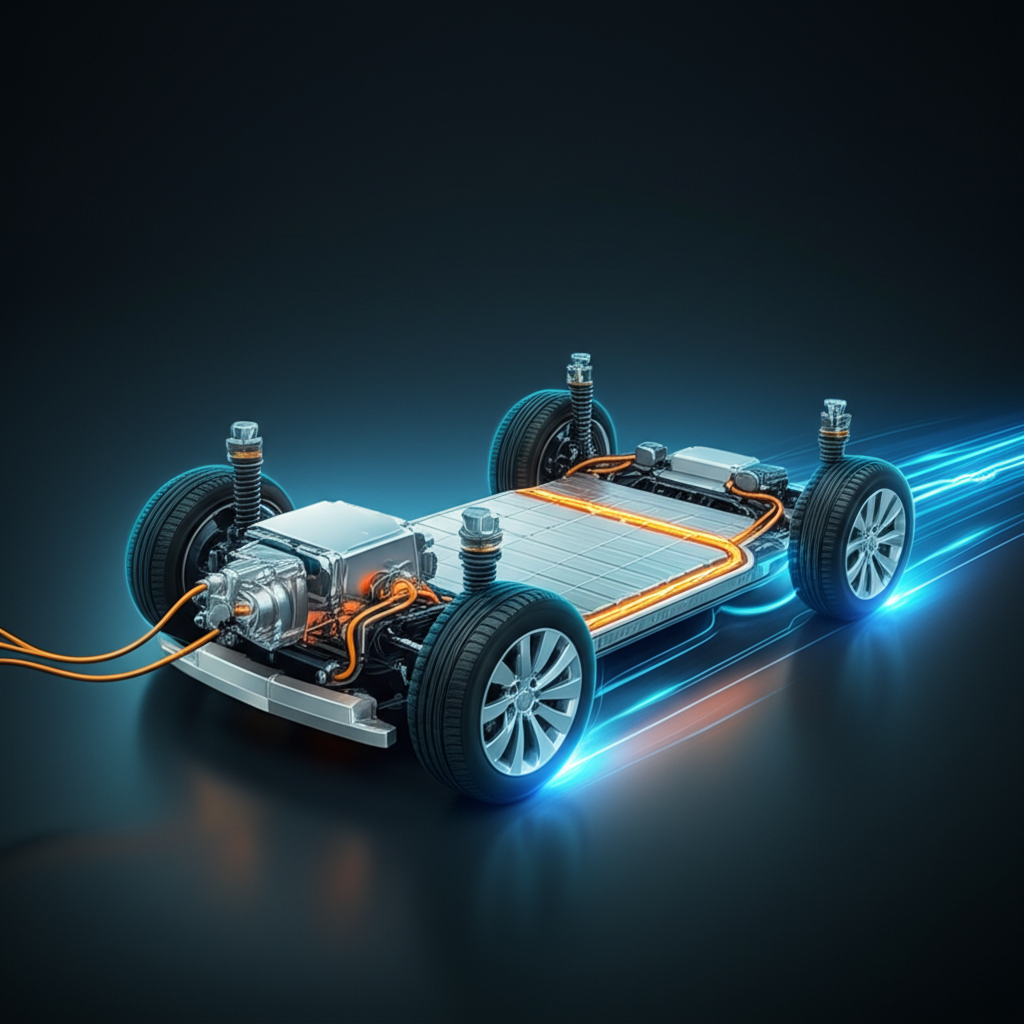 Generate a high-quality, relevant image prompt for an article about: What is Electric Vehicle Tech:
