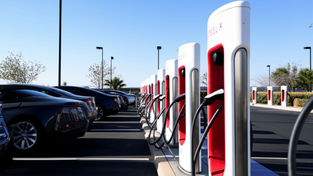 Generate a high-quality, relevant image prompt for an article about: Can Other EVs Use Tesla Charger