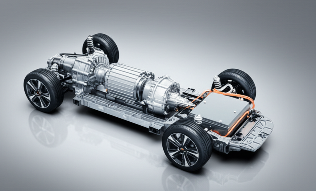 Generate a high-quality, relevant image prompt for an article about: Electric Vehicle Transmission:
